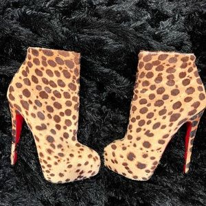 Christian Louboutin Calfhair Leopard Boots